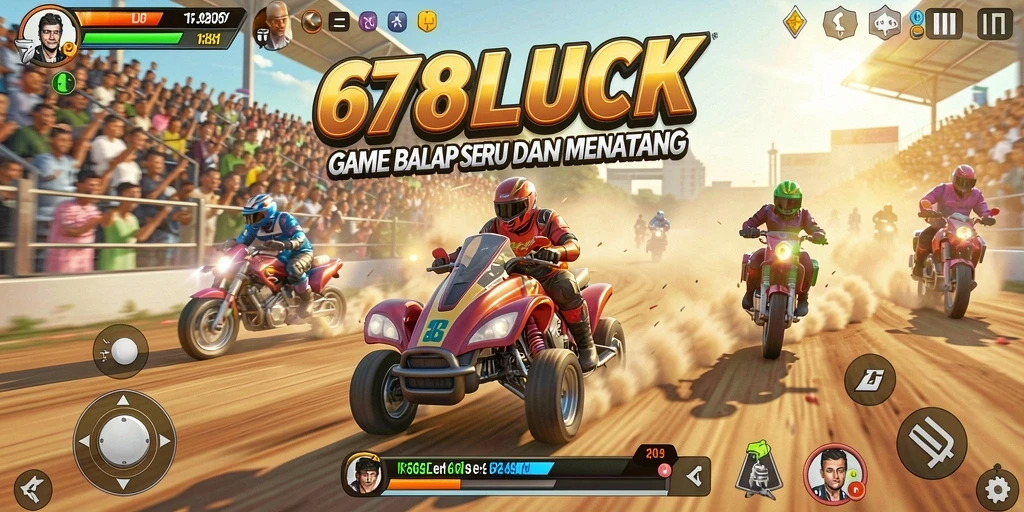 Tangkapan layar gameplay dari 678LUCK menunjukkan aksi balap yang mendebarkan.