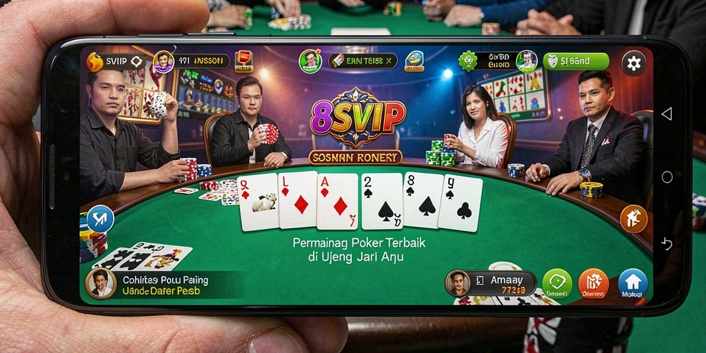 Screenshot 8SVIP menampilkan antarmuka permainan Poker yang menarik dan interaktif.