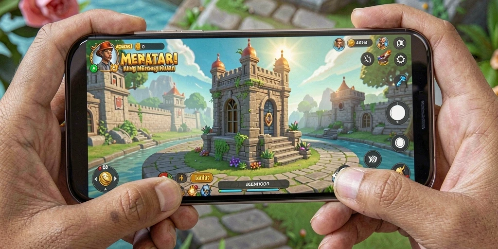 Tampilan gameplay AGENHOKI yang seru dalam Tower Defense.