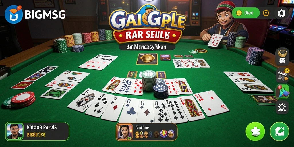 Tampilan gameplay Gaple yang seru dan menarik di BIGMSG.