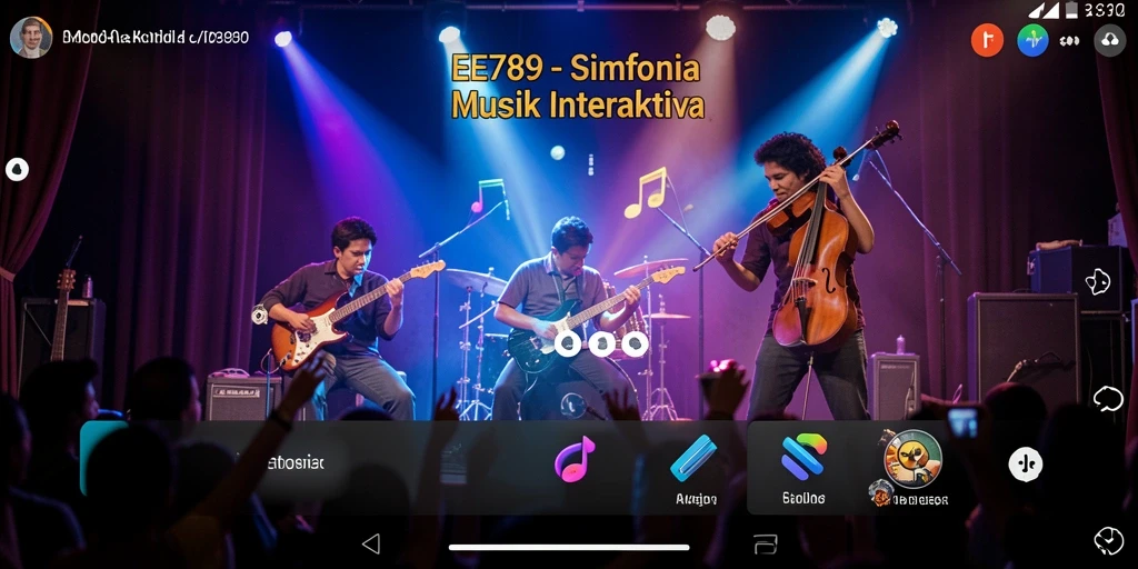 Screenshot gameplay EE789 yang menunjukkan interaksi musik yang menyenangkan.