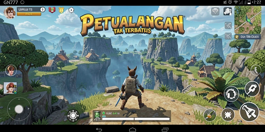 Tangkapan layar gameplay GN777 yang menampilkan eksplorasi dunia terbuka.