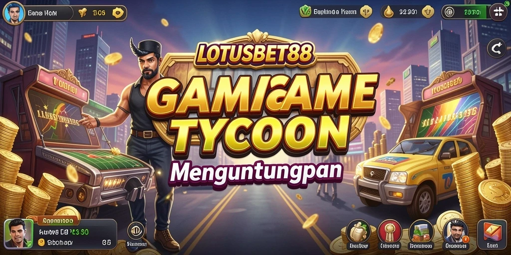 Tampilan gameplay LOTUSBET88 yang menggambarkan keseruan bisnis Tycoon.