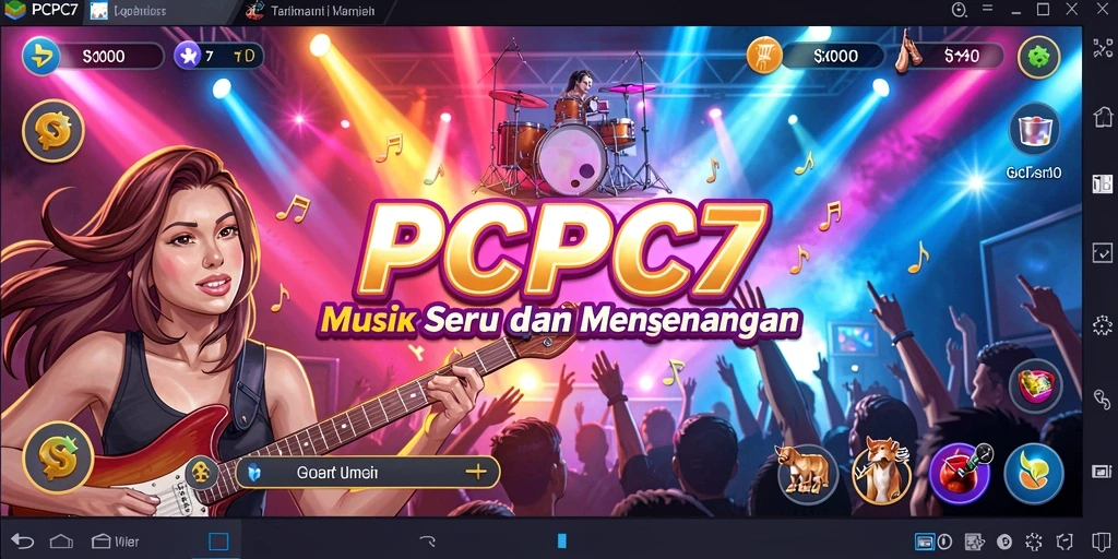 Screenshot gameplay PCPC7 menampilkan serunya permainan musik.