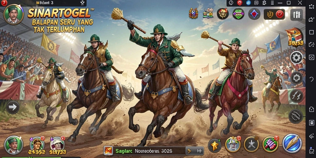 Screenshot gameplay SINARTOGEL yang penuh aksi di lintasan balap.