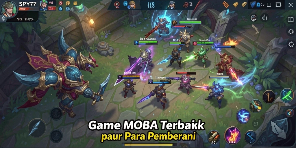Gameplay seru di SPY77 dengan strategi MOBA yang mendalam.