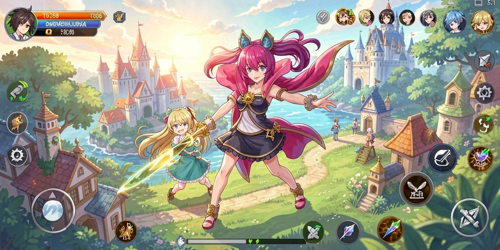 Tangkapan layar menampilkan pertarungan seru di dunia Anime.