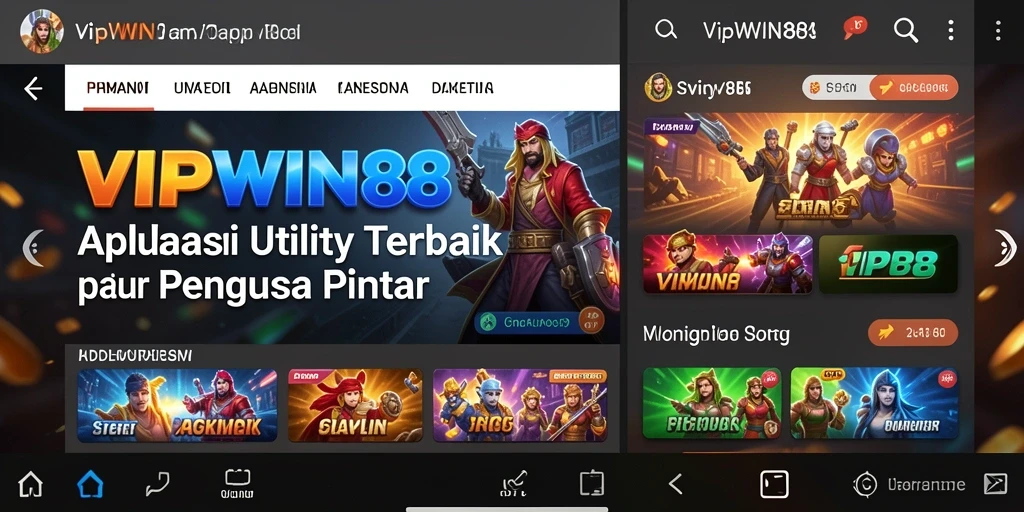 Tampilan utama VIPWIN88 dengan fitur-fitur Utility yang memudahkan.