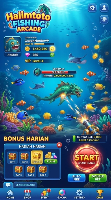 Tampilan utama aplikasi Halimtoto yang informatif.
